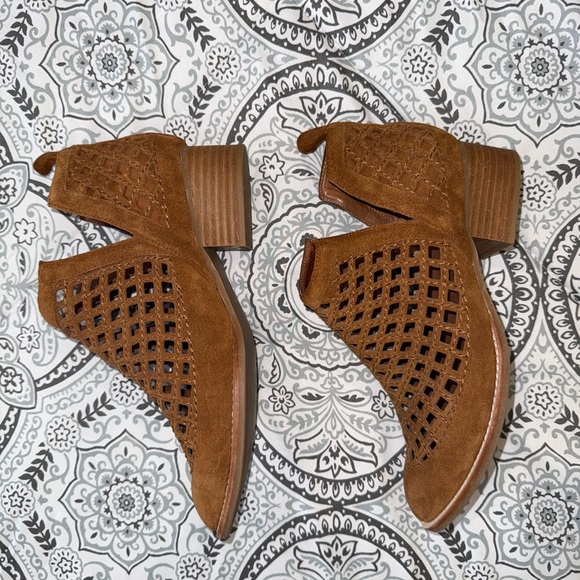 Jeffrey Campbell Brown Suede Taggart Lattice Ankle Boots - Picture 7 of 14